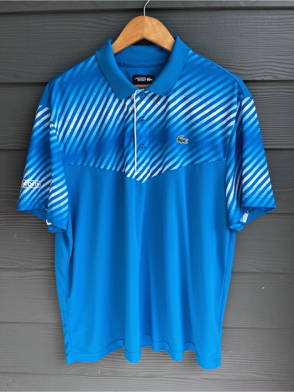 Lacoste Men’s Blue Performance Short Sleeve Ultra Dry Polo Shirt Size XXL
